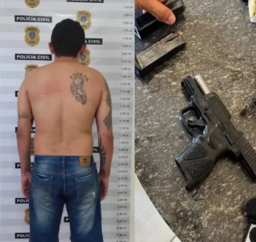 Ação conjunta entre Polícia Civil e Militar, prende um homem e apreende uma arma de fogo em Patos